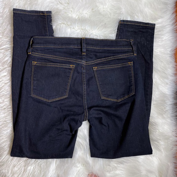 J. Crew Toothpick Skinny Jeans Dark Wash Mid Rise Women's Size 26 - Picture 2 of 7